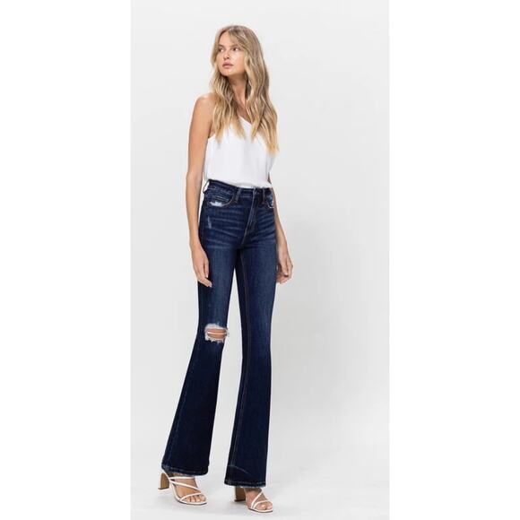 Vervet by Flying Monkey Bella High Rise Distressed Flare Jeans Size 29 - Picture 5 of 5